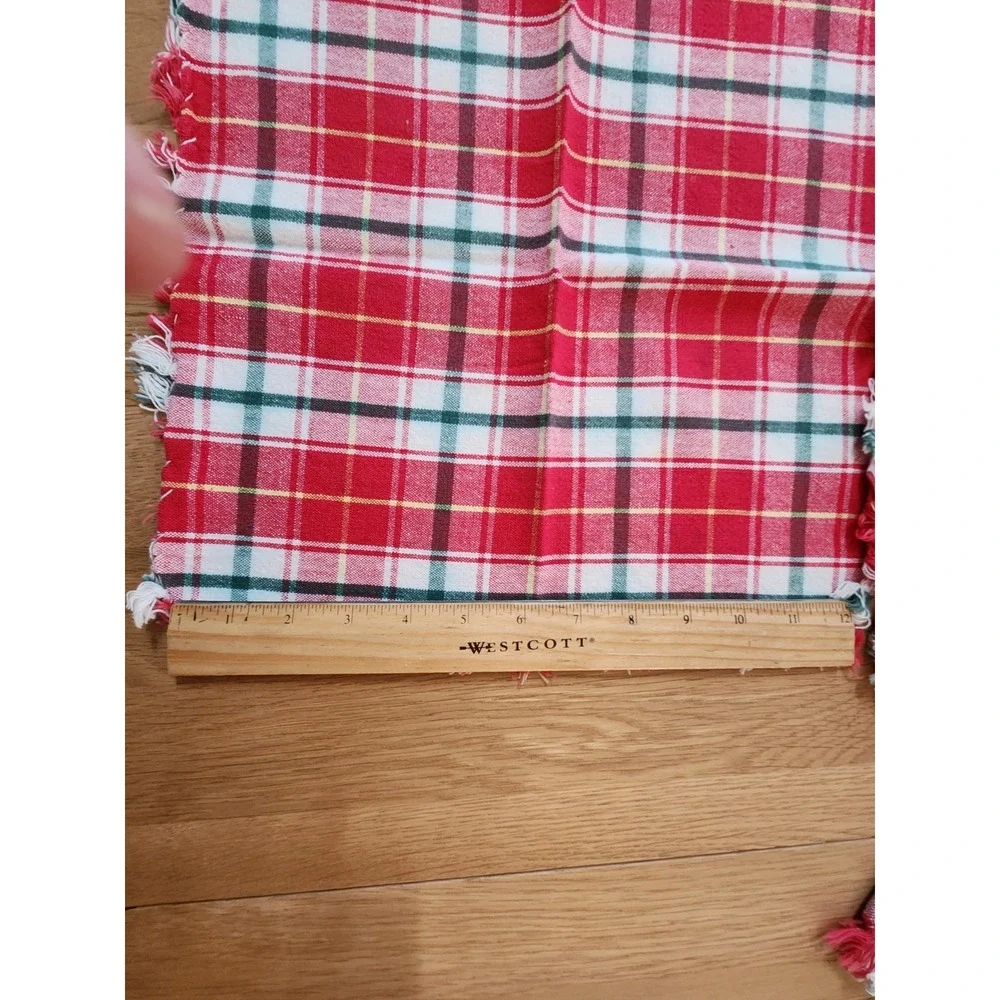 Vintage Plaid Tartan Classic Christmas Fabric‎  Linen Napkins 13